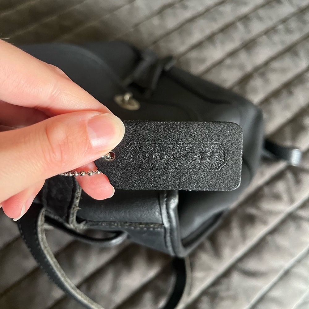 Coach Black Leather Daypack - Picture 3 of 12